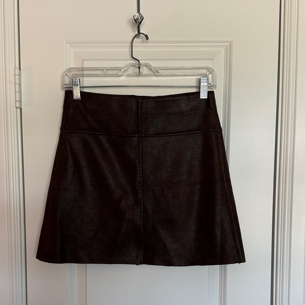 Max Studio Dark Brown Mini A-Line Skirt